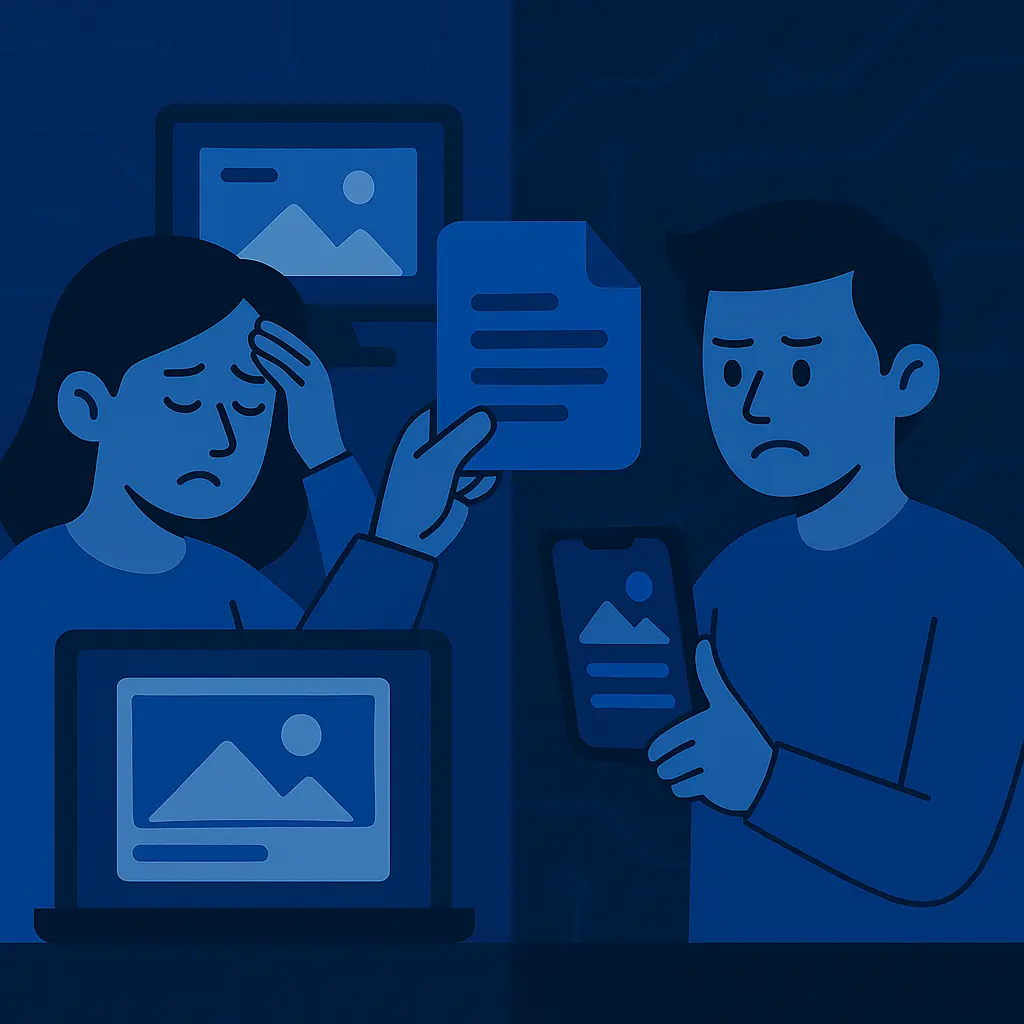 Illustration of handoff issues between design and development