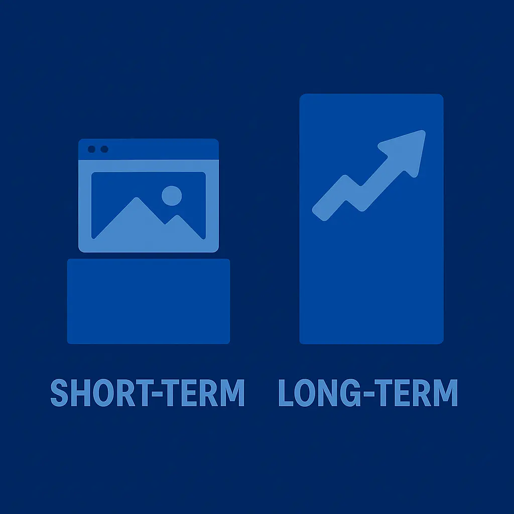 Graphic showing long-term benefits of developer-led websites