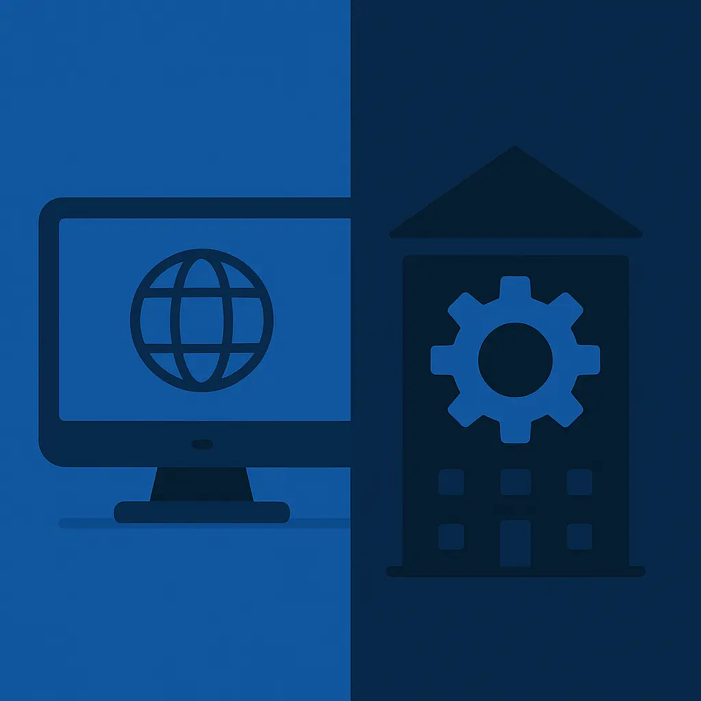 Diagram showing the difference between digital presence and digital maturity